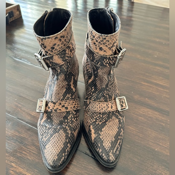 AllSaints Lior Bootie in Taupe Snake Size 5 - Picture 2 of 6